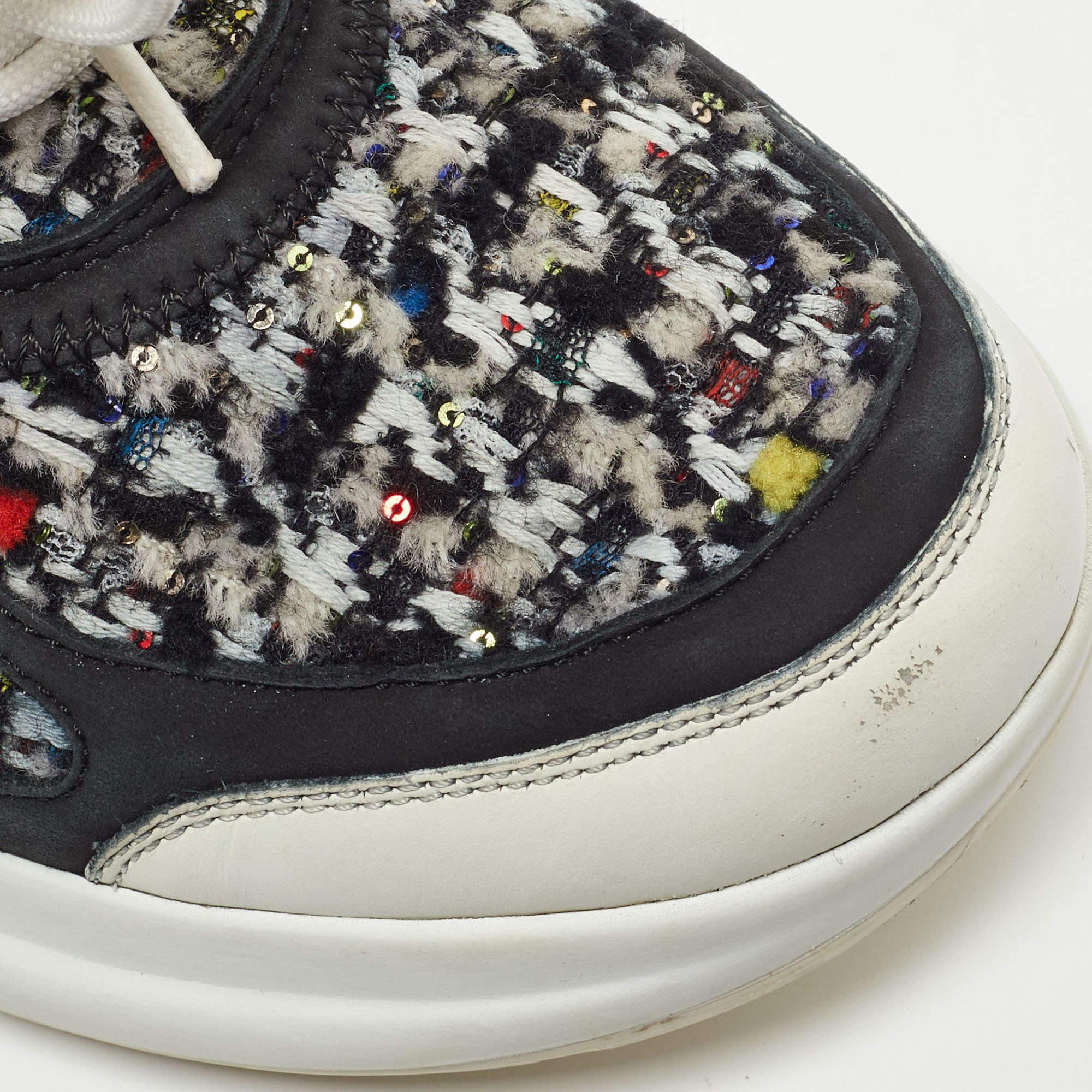 Louis Vuitton Black Tweed and Leather Archlight Sneakers Size 38 2