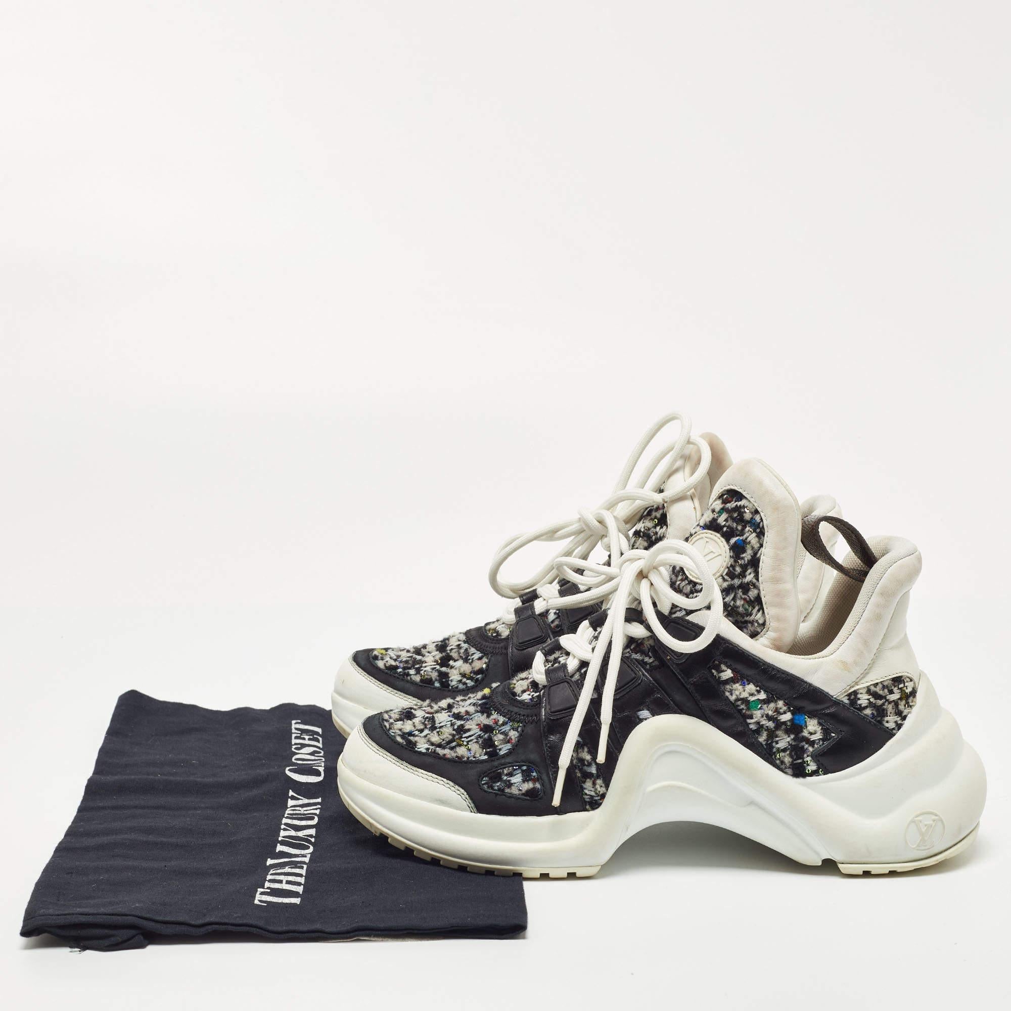 Louis Vuitton Black Tweed and Leather Archlight Sneakers Size 38 4