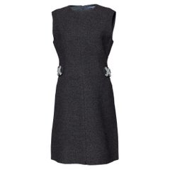 Louis Vuitton Black tweed Embellished Waist Detail Sleeveless Sheath Dress M