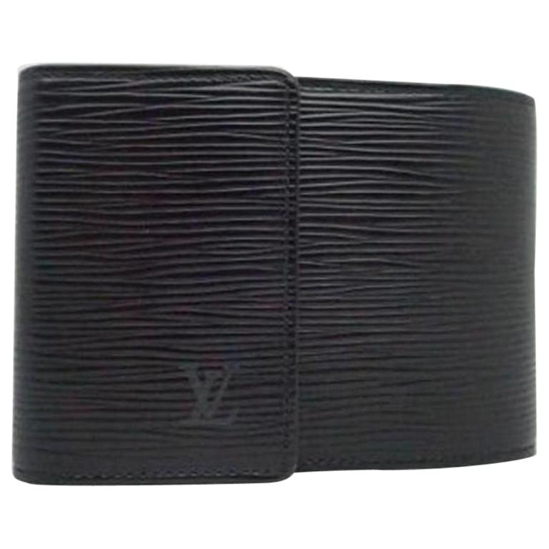 Louis Vuitton Black ( Ultra Rare ) Epi Leather Trifold Wallet 213498 For Sale