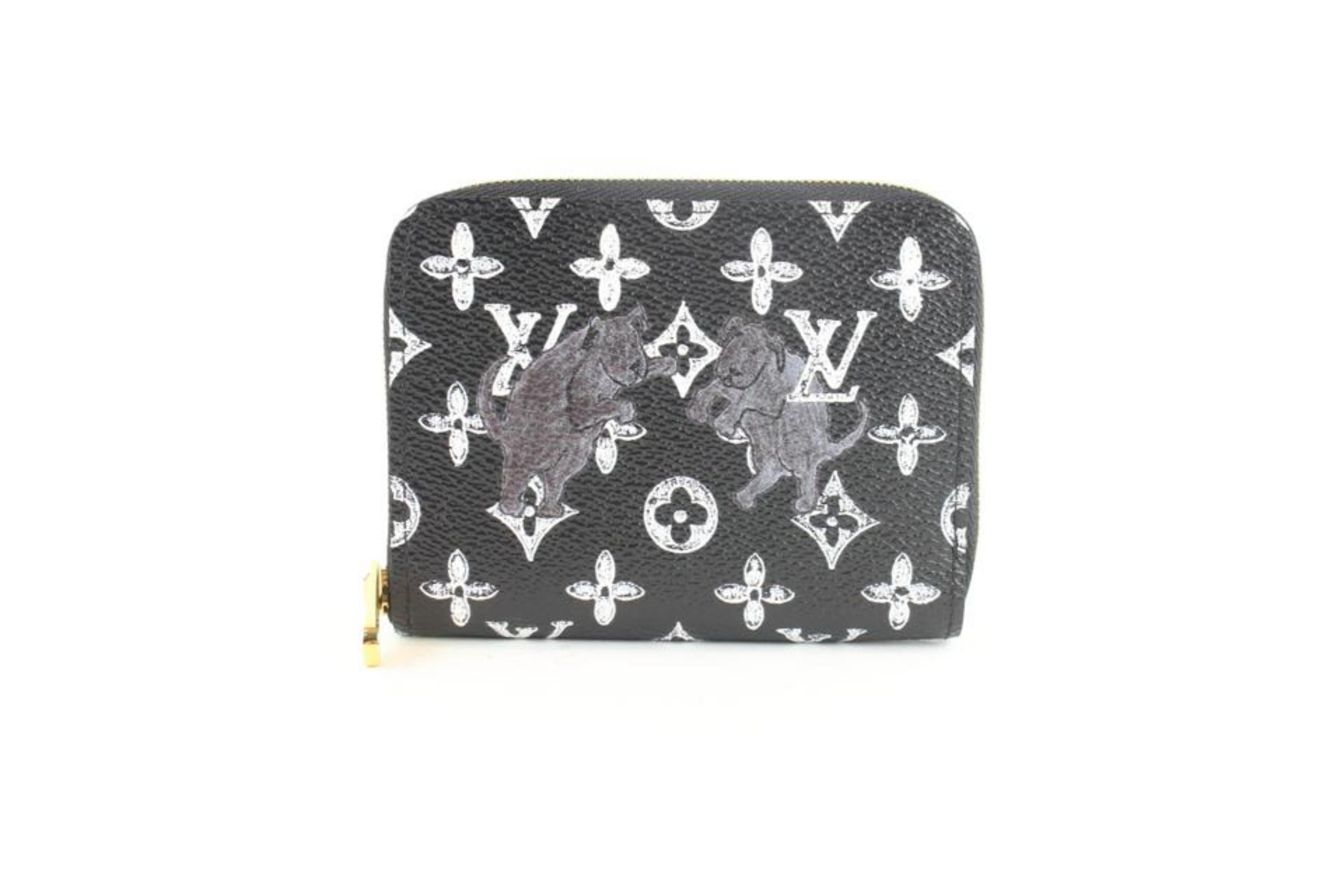 Louis Vuitton Black (Ultra Rare) Grace Zippy Coin Pouch 6lz1102 Wallet For Sale 3