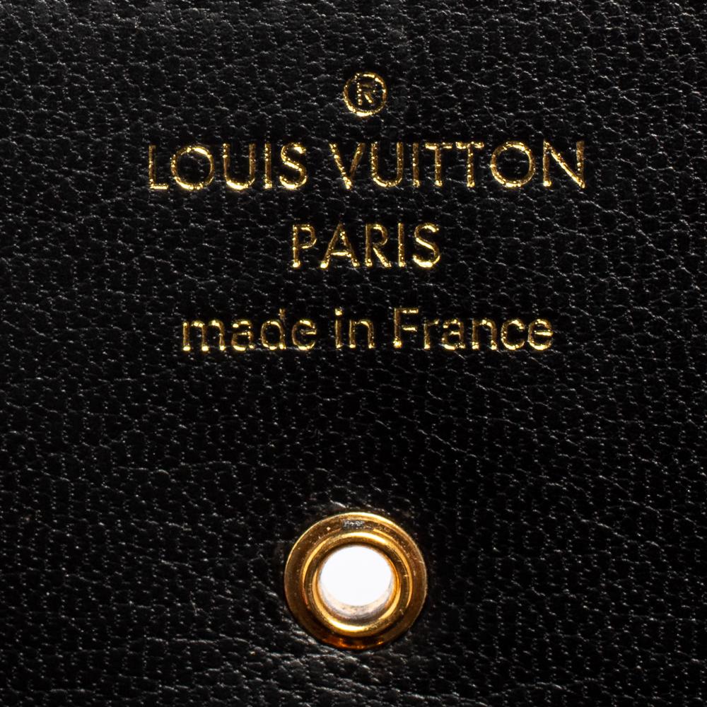 Women's Louis Vuitton Black Veau Racine Leather Vivienne LV Long Wallet