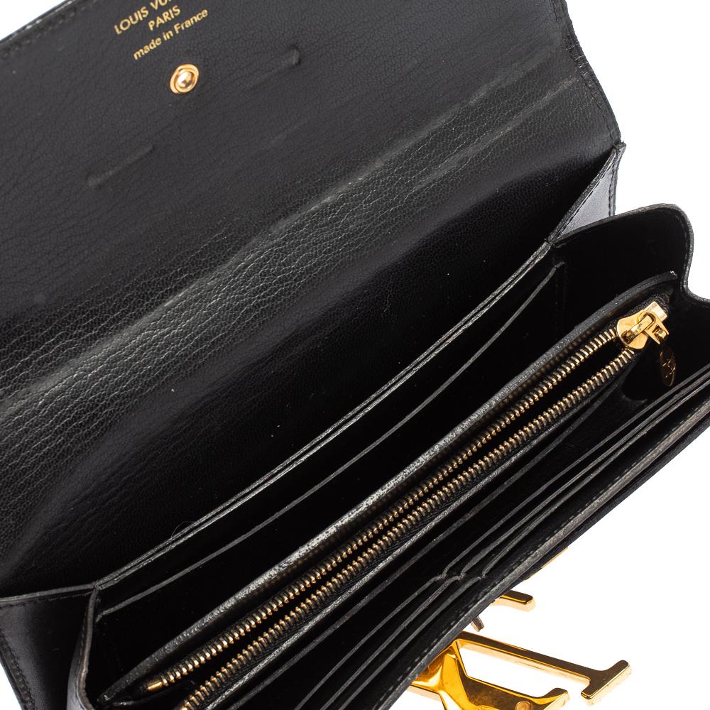 Louis Vuitton Black Veau Racine Leather Vivienne LV Long Wallet 4