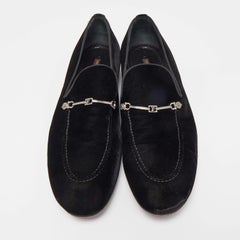 Louis Vuitton Black Velevt Slip On Loafers