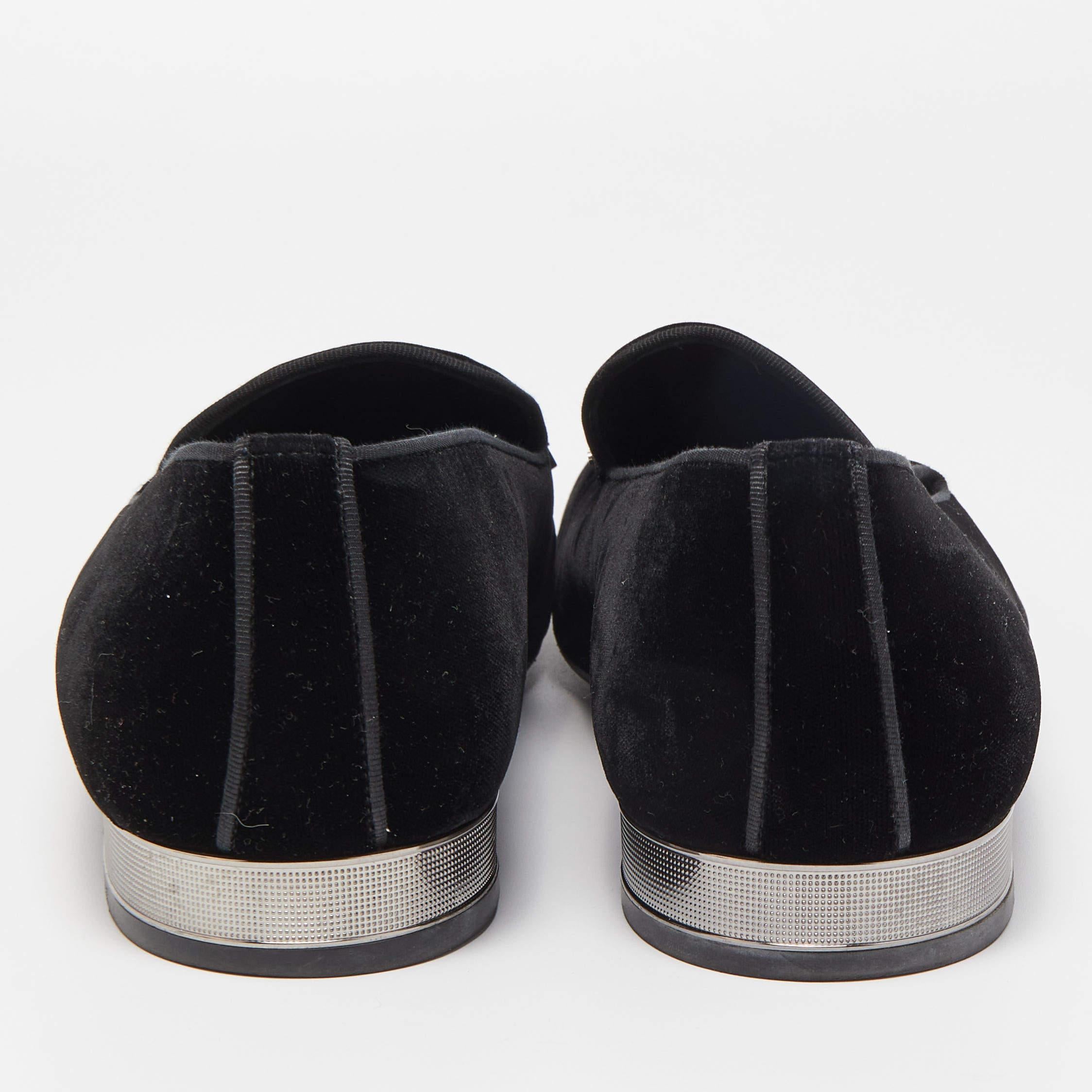 Louis Vuitton Schwarz Velevt Slip On Loafers im Angebot 2