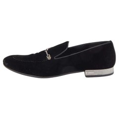 Louis Vuitton Black Velevt Slip On Loafers