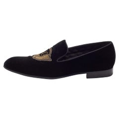 Louis Vuitton Black Velvet Auteuil Logo Smoking Slippers Size 43 Louis Vuitton Black Velvet Auteuil Logo Smoking Slippers Size 43