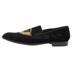 Louis Vuitton Black Velvet Auteuil Logo Smoking Slippers Size 43 Louis Vuitton Black Velvet Auteuil Logo Smoking Slippers Size 43