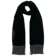 Louis Vuitton Black Velvet Monogram Scarf