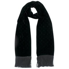 Louis Vuitton Black Velvet Monogram Scarf	 