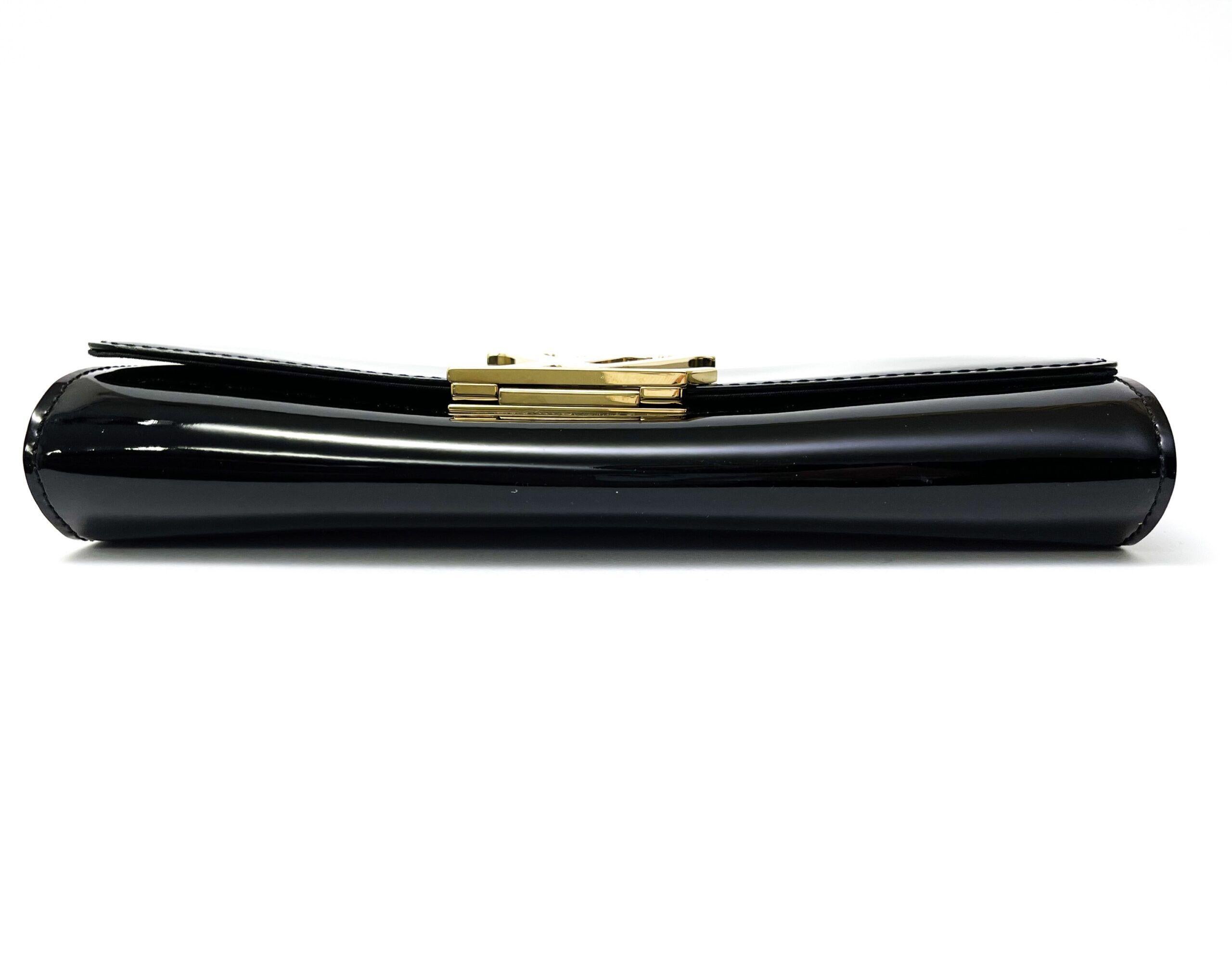 Louis Vuitton Schwarze Vernice Louise GM Clutch Tasche 1
