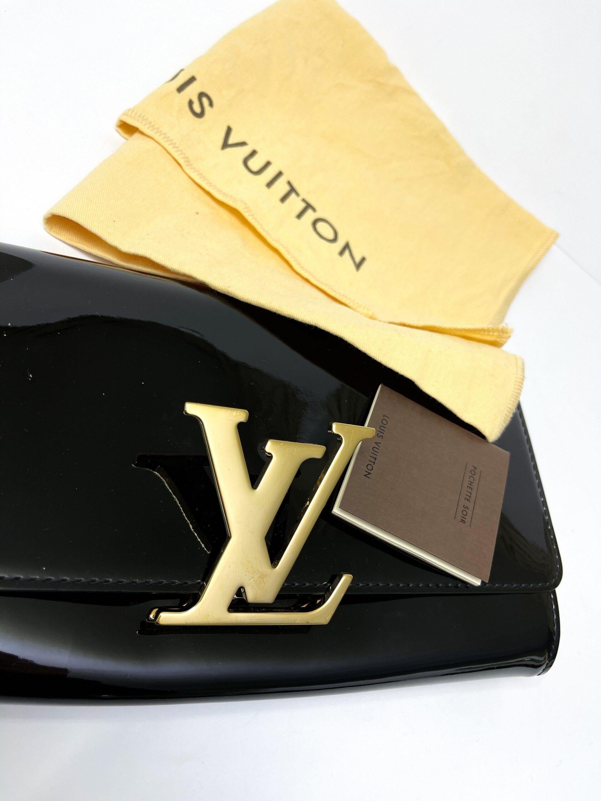 Louis Vuitton Schwarze Vernice Louise GM Clutch Tasche 3