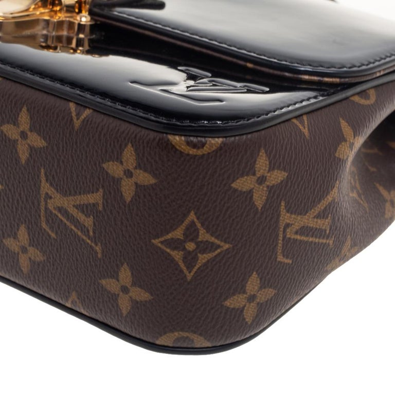 Louis Vuitton Cherrywood Handbag Vernis with Monogram Canvas PM at 1stDibs