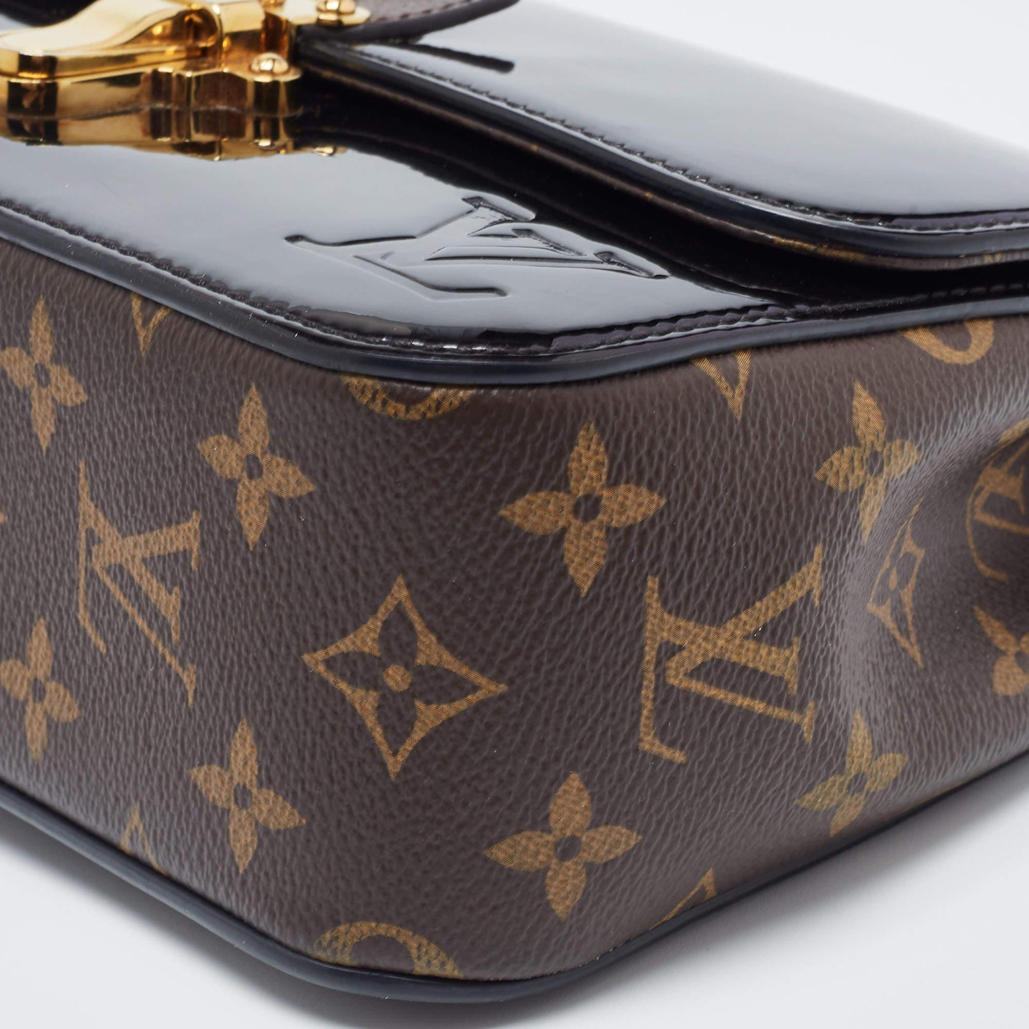 Louis Vuitton Black Vernis Leather and Monogram Canvas Cherrywood BB Bag 13