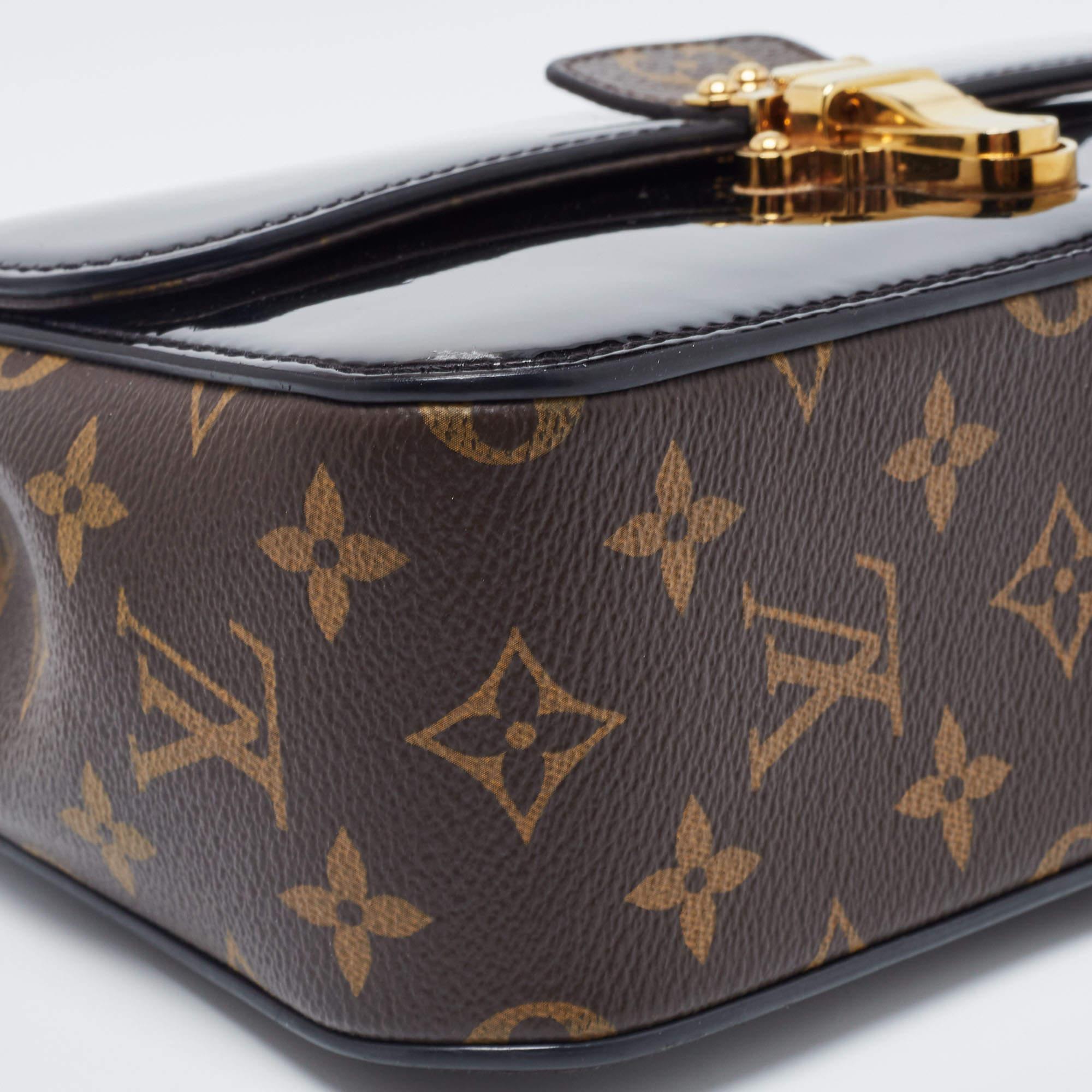 Louis Vuitton Black Vernis Leather and Monogram Canvas Cherrywood BB Bag 14