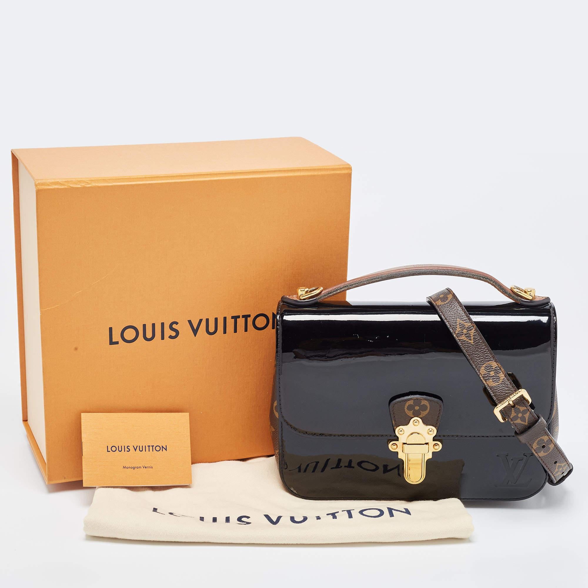 Louis Vuitton Black Vernis Leather and Monogram Canvas Cherrywood BB Bag 15