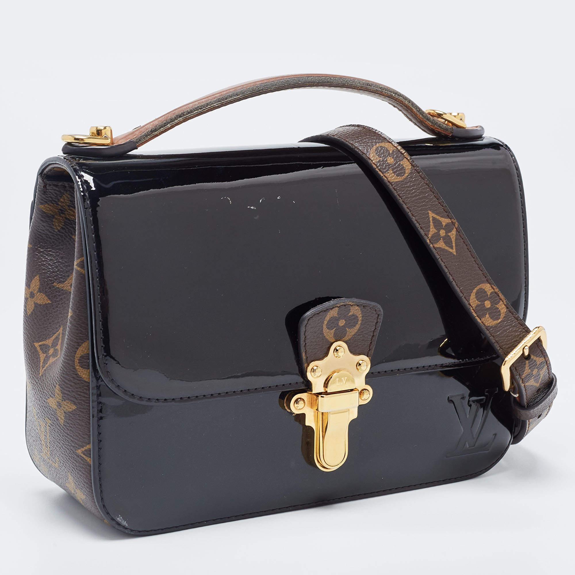 Women's Louis Vuitton Black Vernis Leather and Monogram Canvas Cherrywood BB Bag