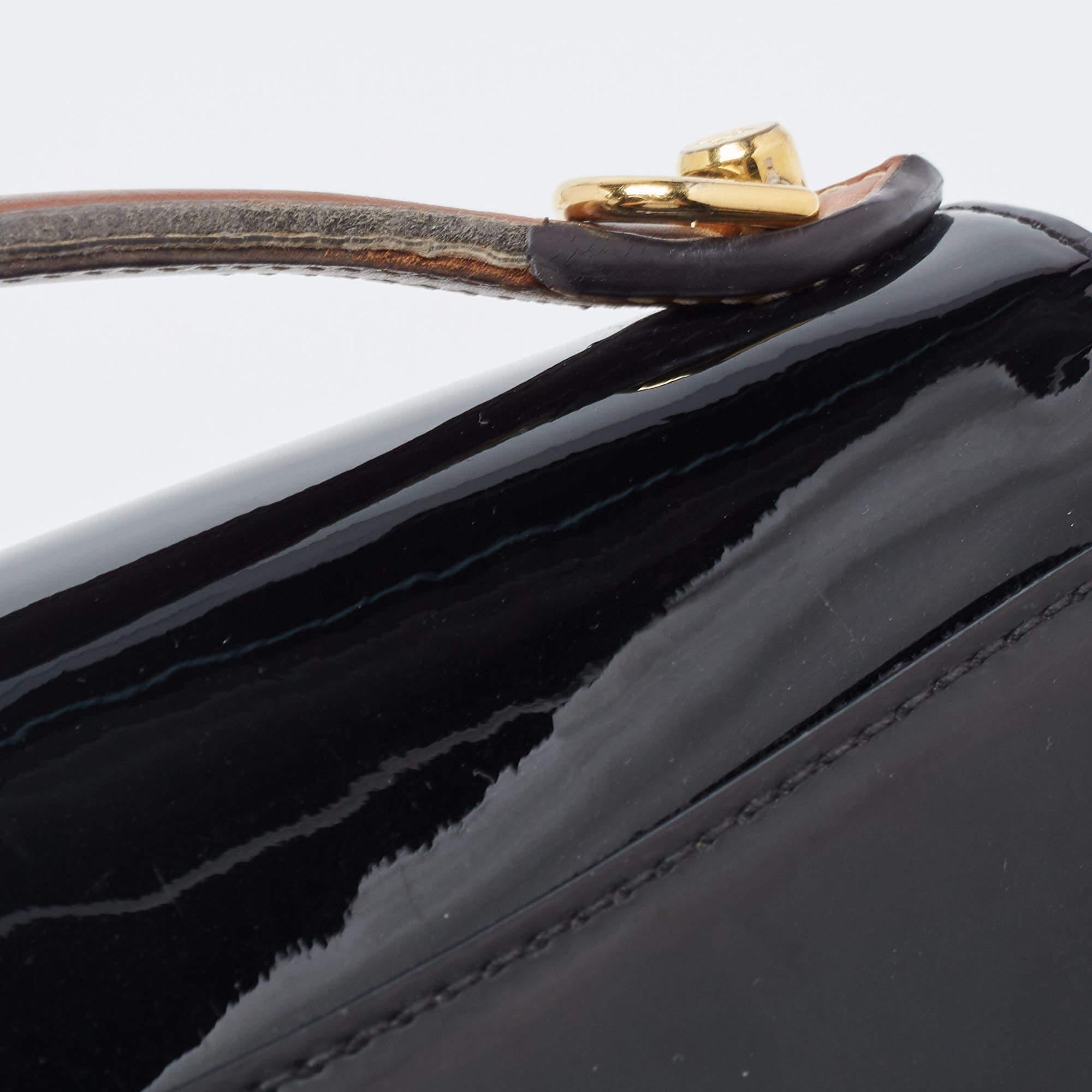 Louis Vuitton Black Vernis Leather and Monogram Canvas Cherrywood BB Bag 3