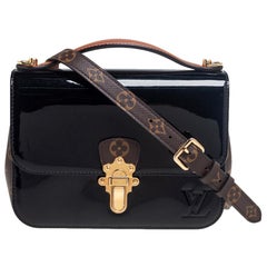 Louis Vuitton Black Vernis Leather And Monogram Canvas Cherrywood BB Bag
