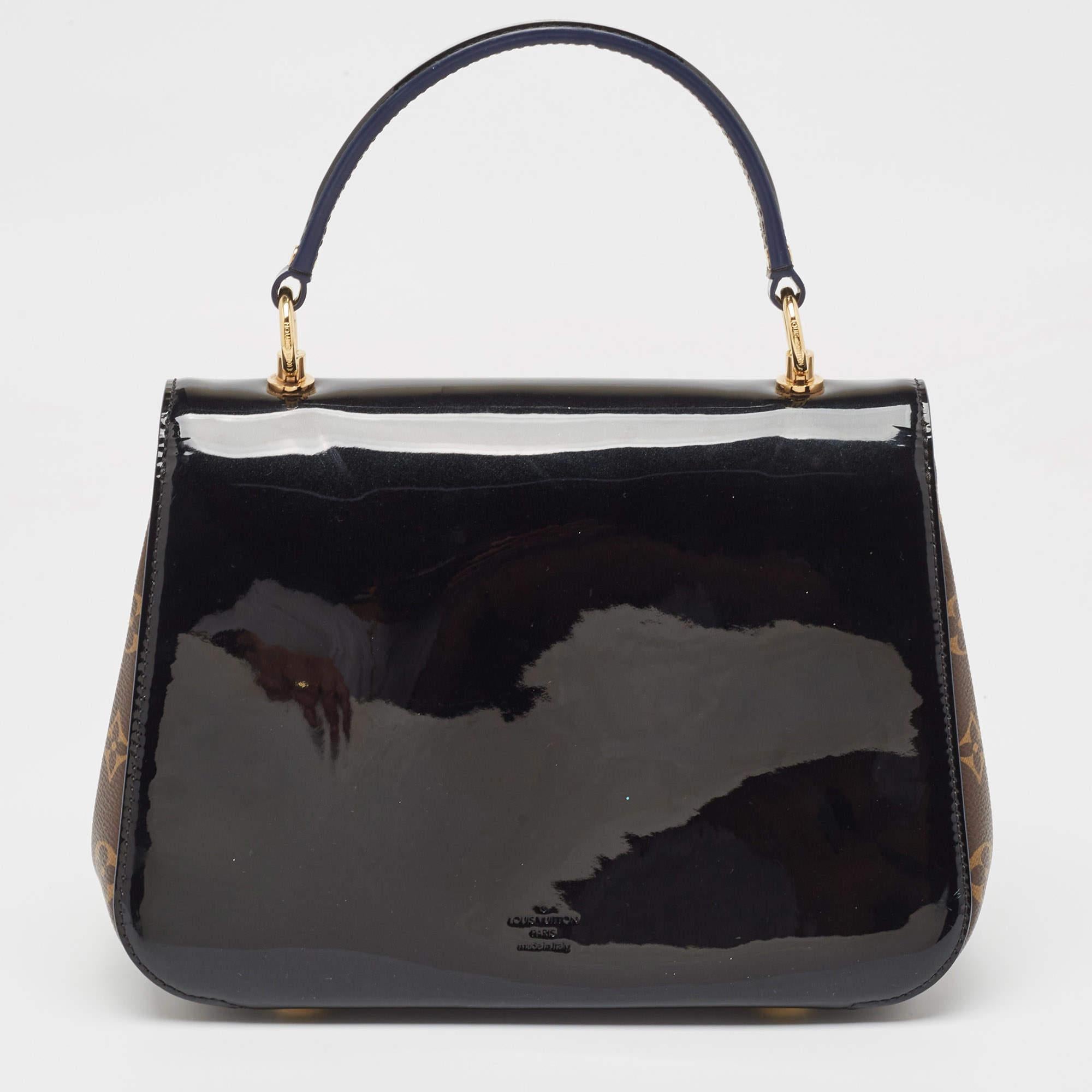 Women's Louis Vuitton Black Vernis Leather and Monogram Canvas Cherrywood PM Bag