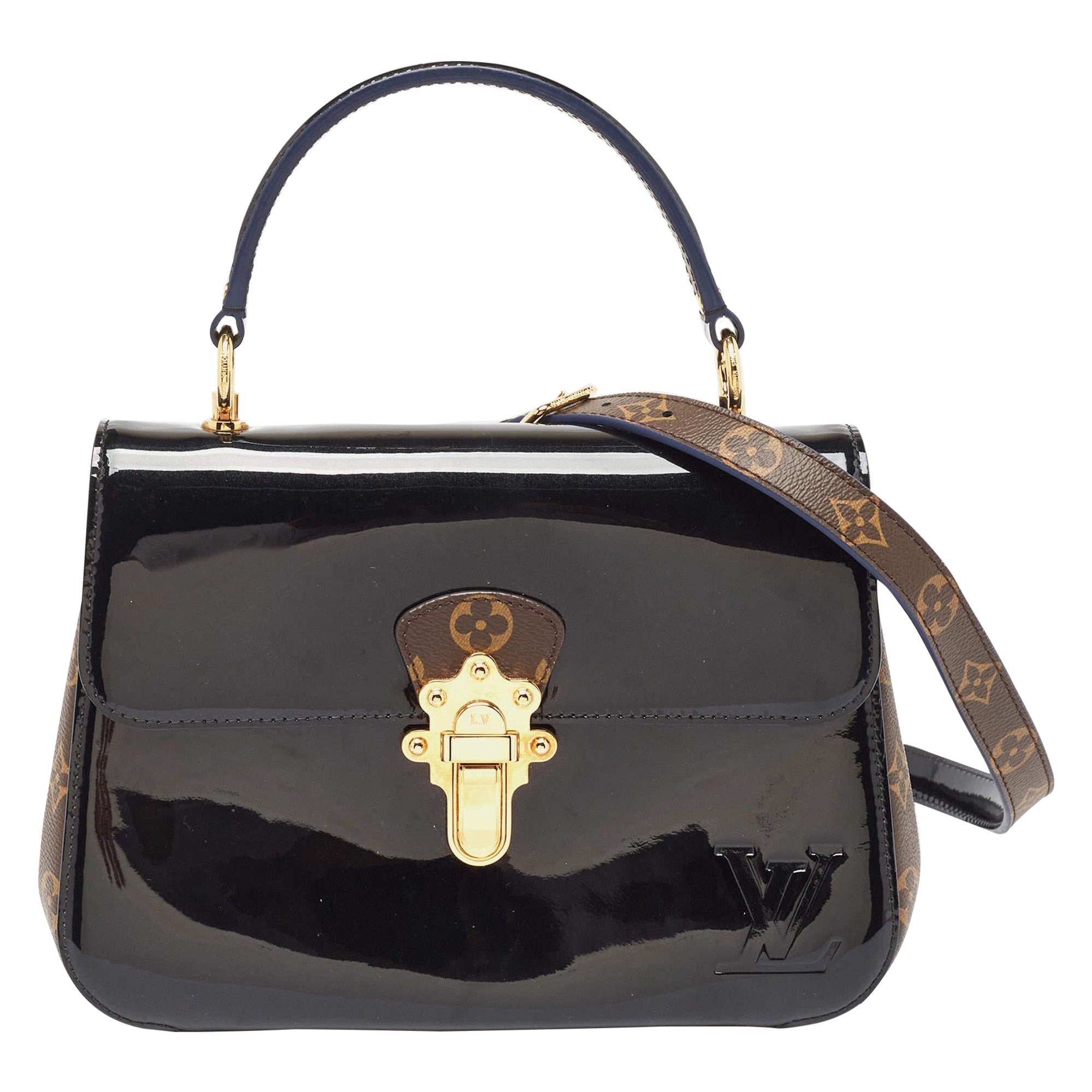 Louis Vuitton Black Vernis Leather and Monogram Canvas Cherrywood PM Bag