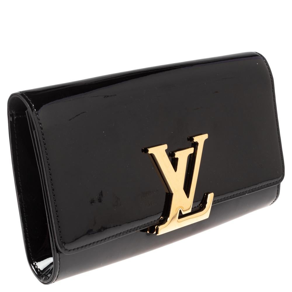 Louis Vuitton Black Vernis Leather Louise Clutch 6