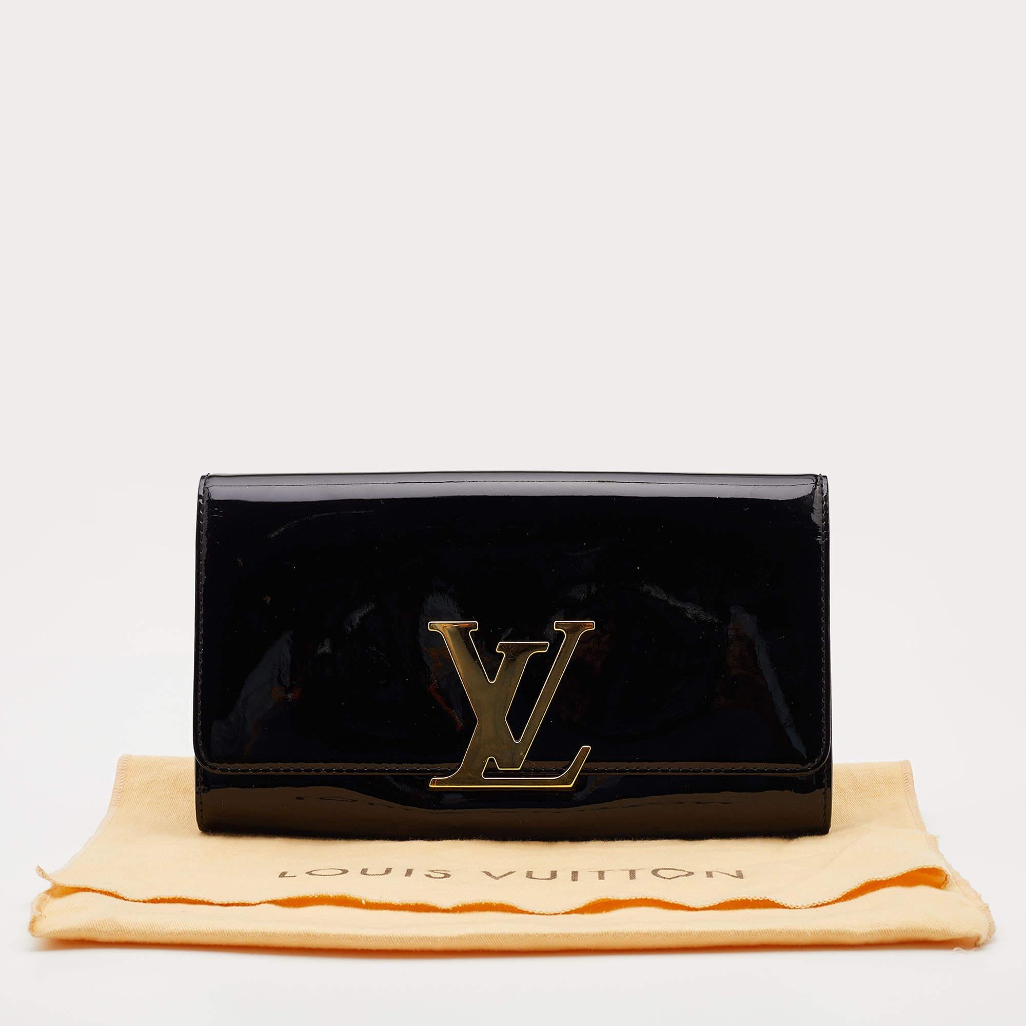 Louis Vuitton Black Vernis Leather Louise Clutch 4