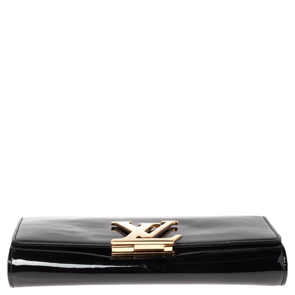 Women's Louis Vuitton Black Vernis Leather Louise Clutch