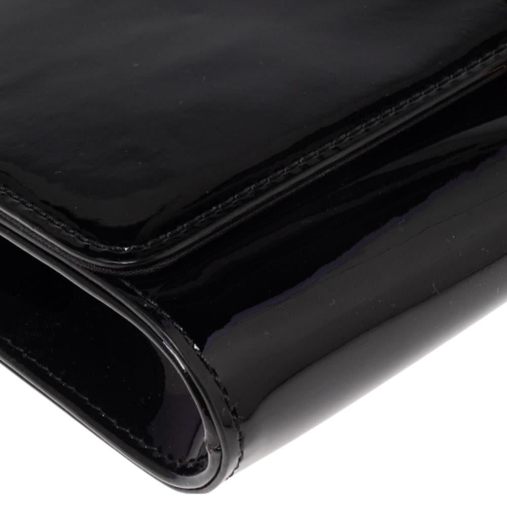 Louis Vuitton Black Vernis Leather Louise Clutch 1