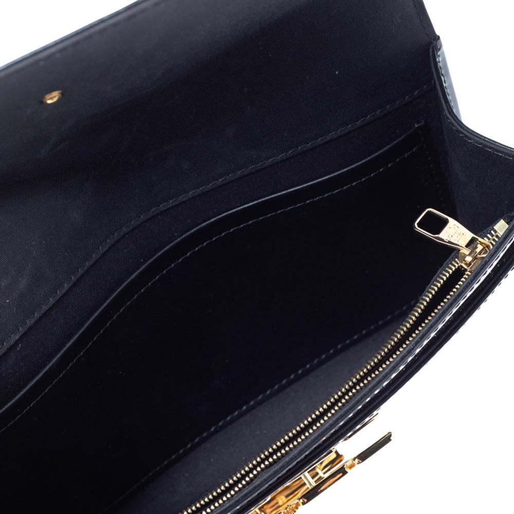 Louis Vuitton Black Vernis Leather Louise Clutch 3