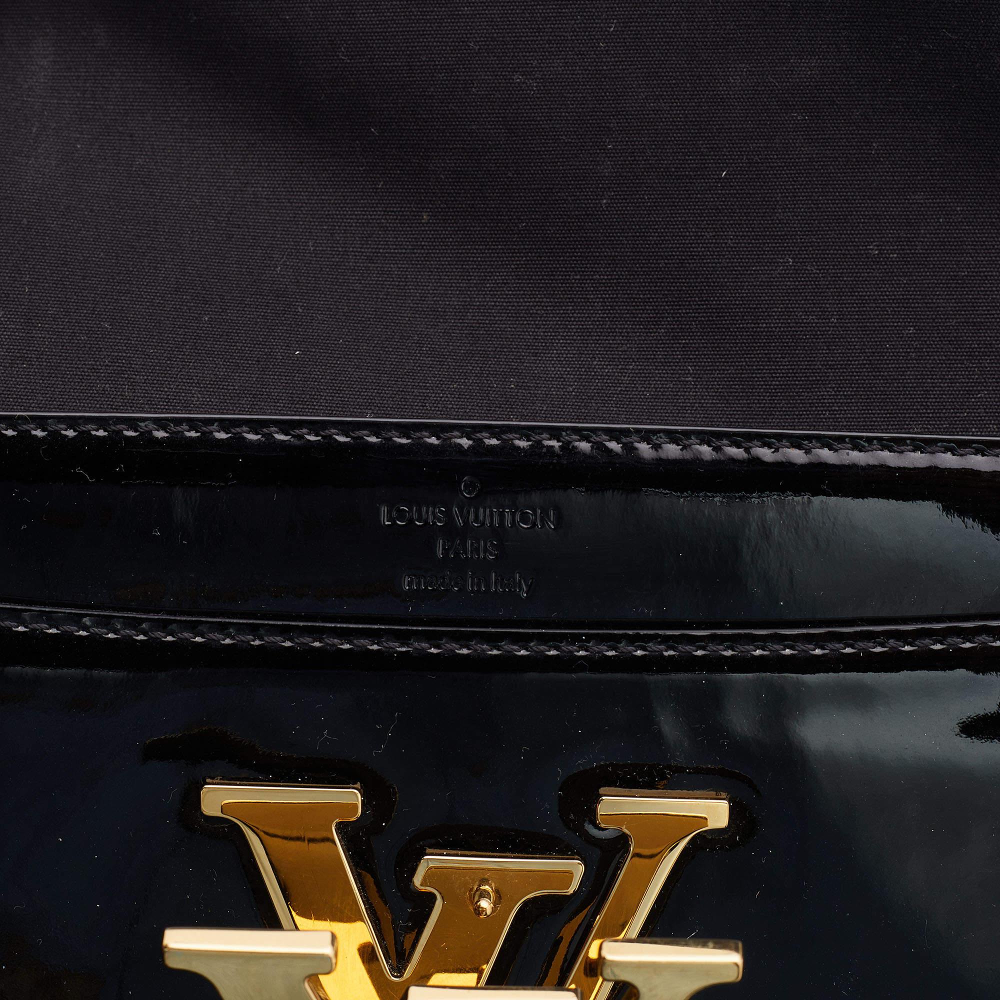 Louis Vuitton Black Vernis Leather Louise Clutch 2