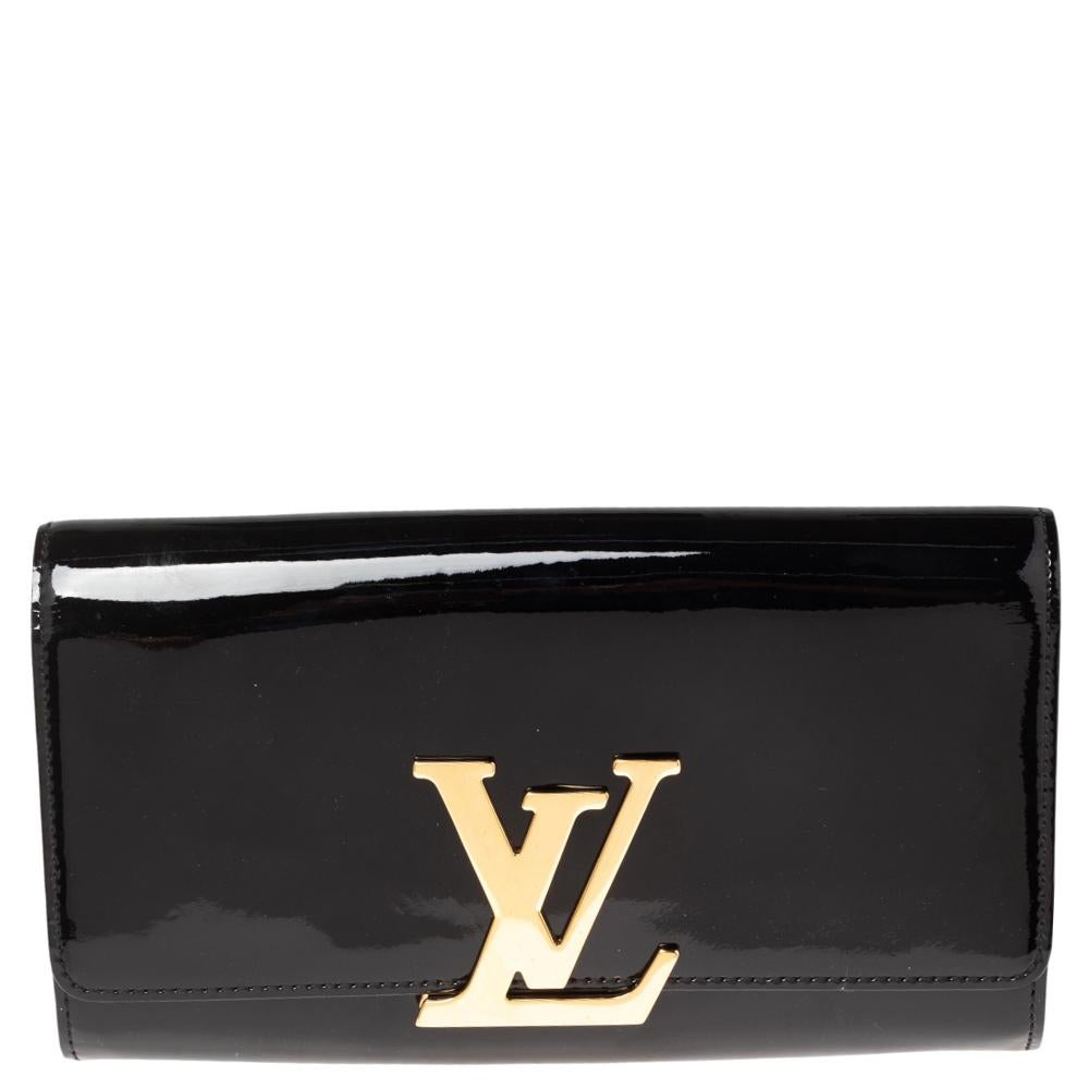 Louis Vuitton Black Vernis Leather Louise Clutch 5