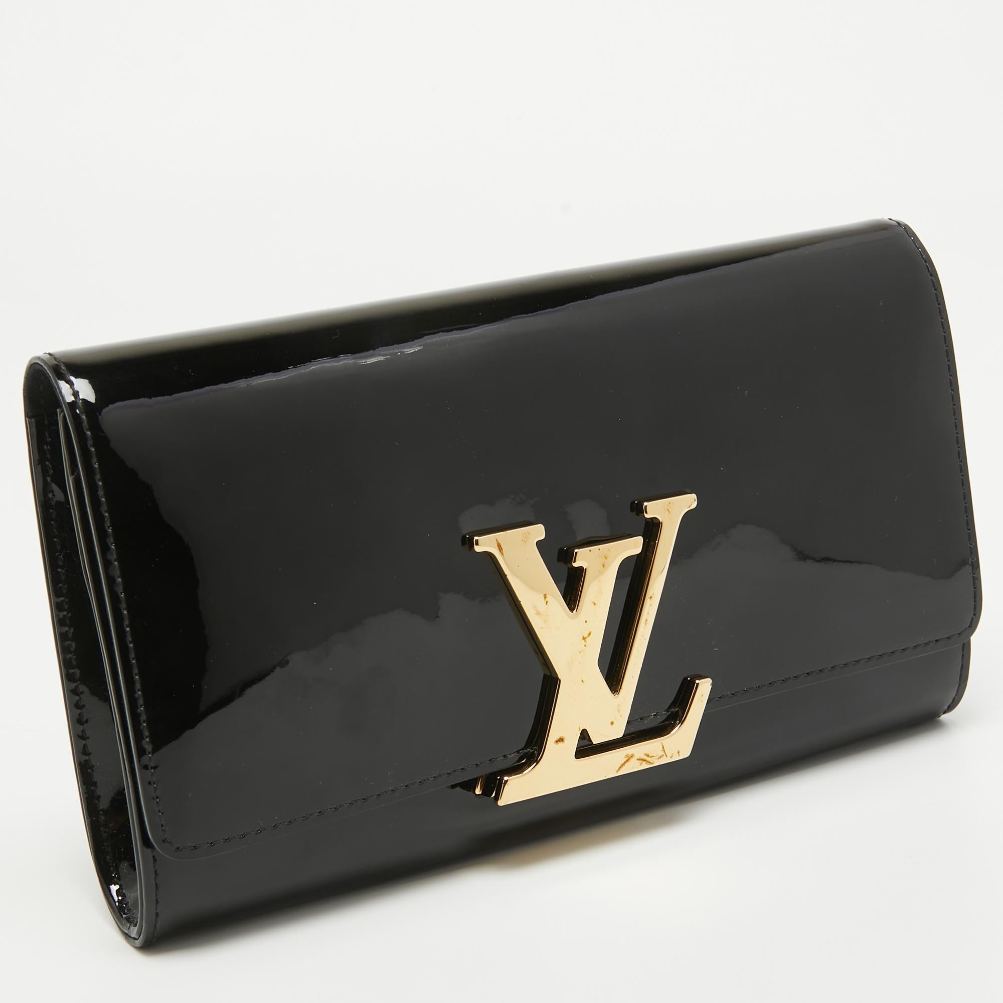 Louis Vuitton Black Vernis Louise Clutch 4