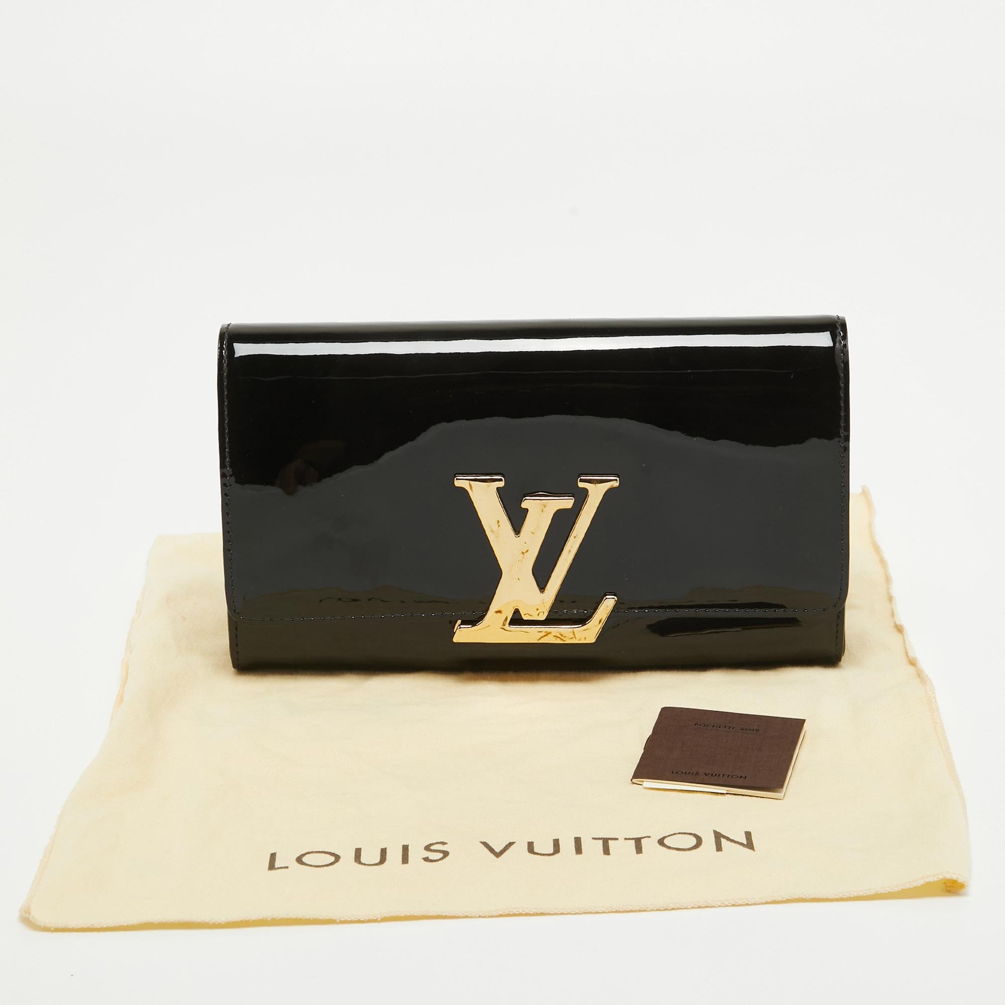 Schwarze Vernis Louise Clutch von Louis Vuitton 5