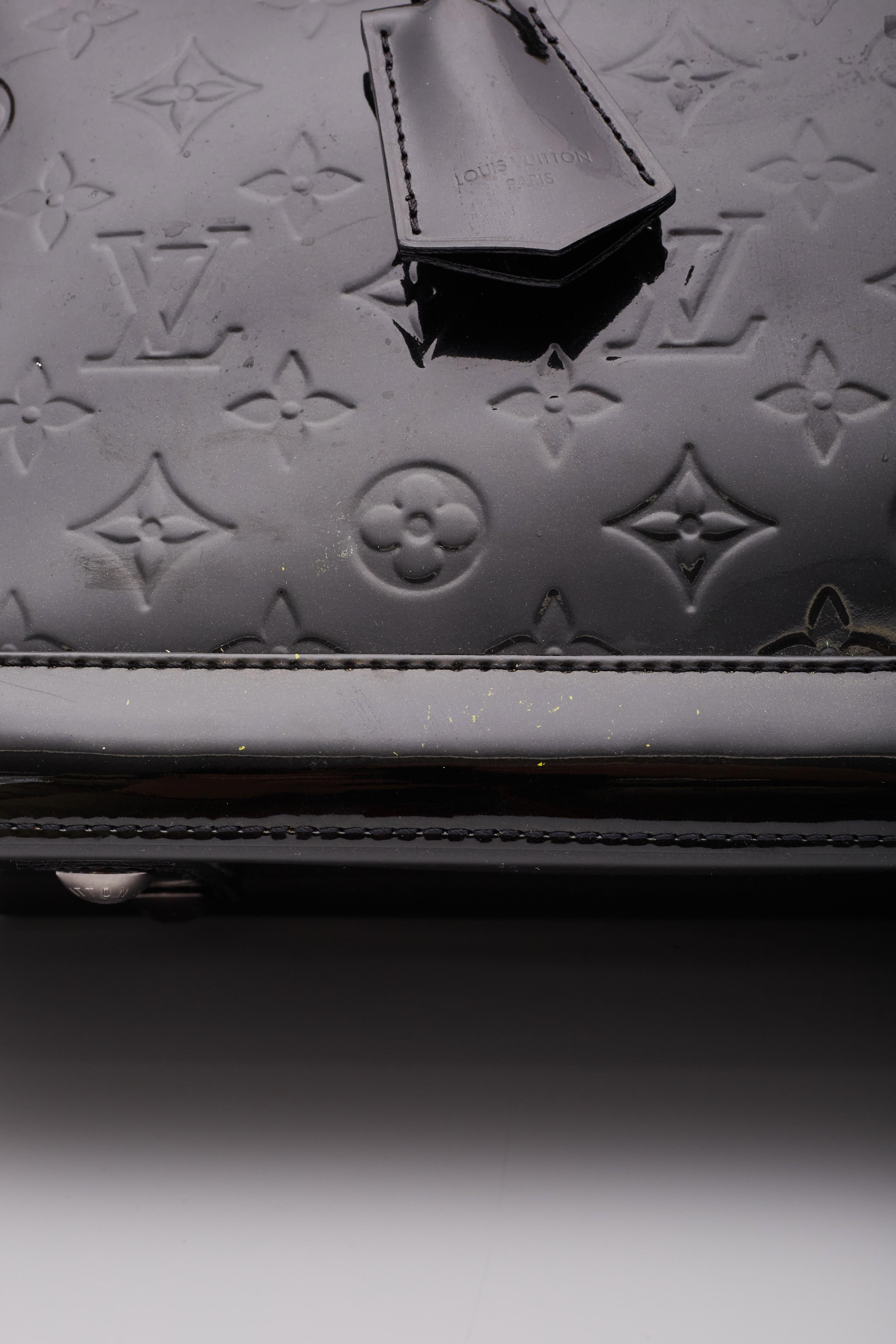Louis Vuitton Black Vernis Noir Magnetique Alma Pm Handbag For Sale 3
