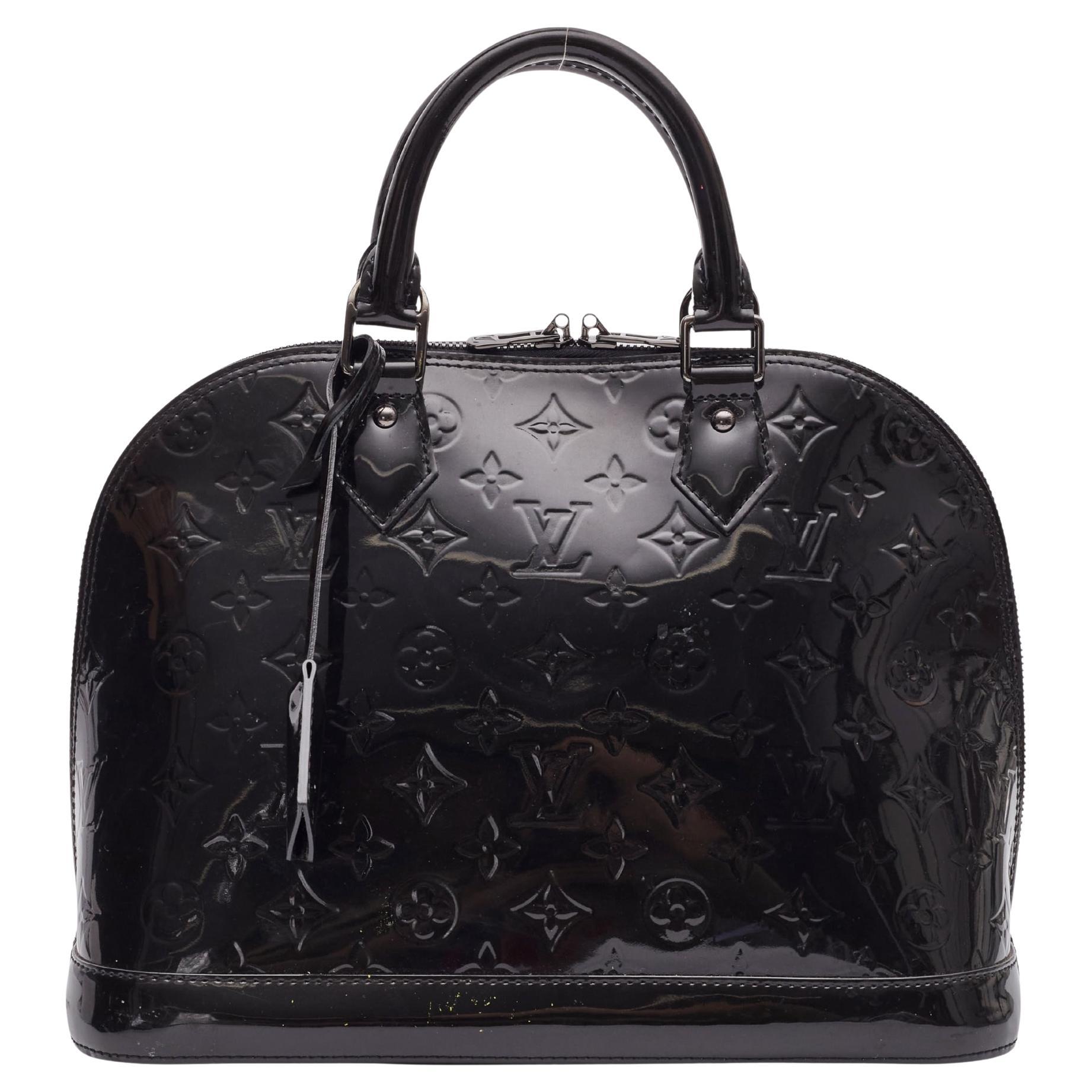 Louis Vuitton Black Vernis Noir Magnetique Alma Pm Handbag For Sale