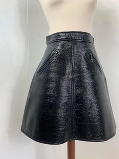 Louis Vuitton black vinyl skirt