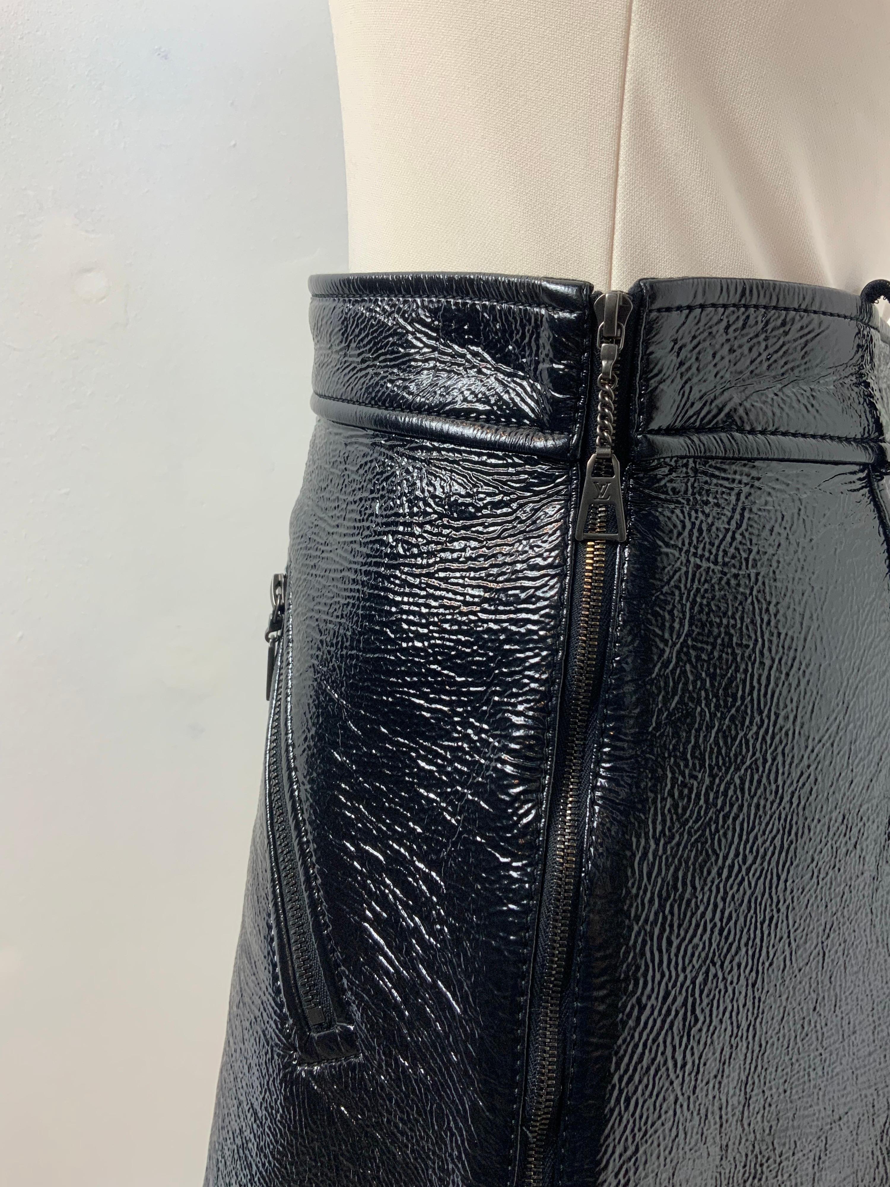 louis vuitton leather skirt