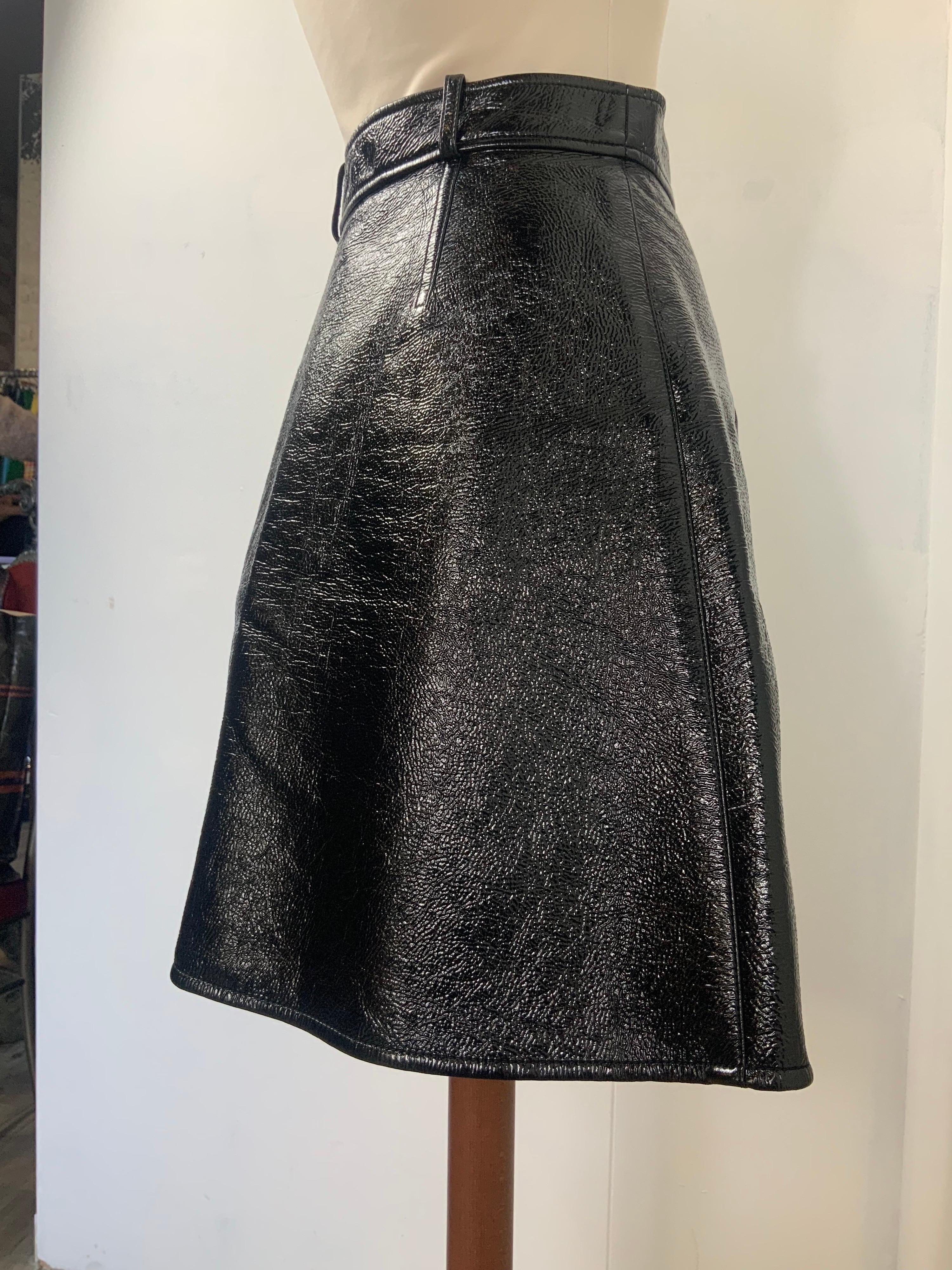 Black Louis Vuitton black vinyl skirt