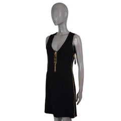 LOUIS VUITTON black viscose 2023 OVERSIZED ZIPPER Dress 40 M