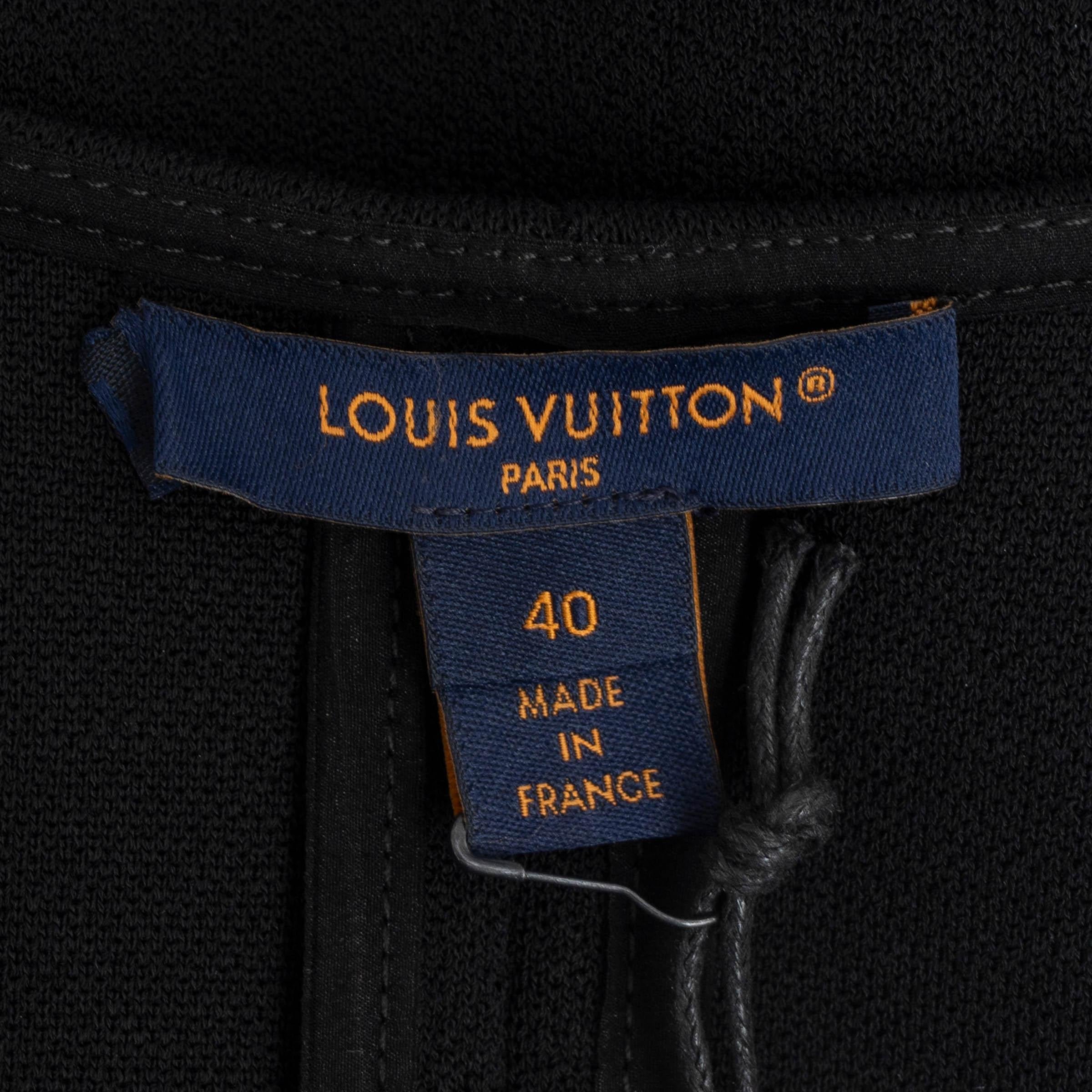 LOUIS VUITTON black viscose 2023 OVERSIZED ZIPPER Dress 40 M For Sale 2