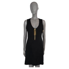 LOUIS VUITTON viscosa negra 2023 Vestido CON CREMALLERA SOBRETALLADA 40 M