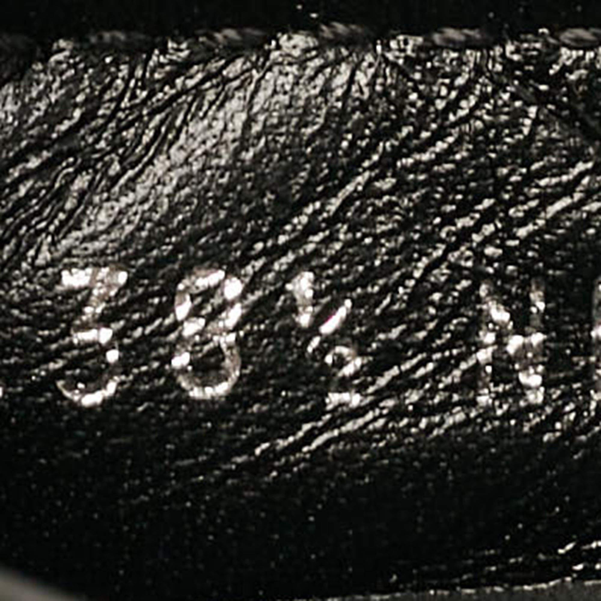 Louis Vuitton Black/White Canvas and Leather Gloria Loafers Size 38.5 3