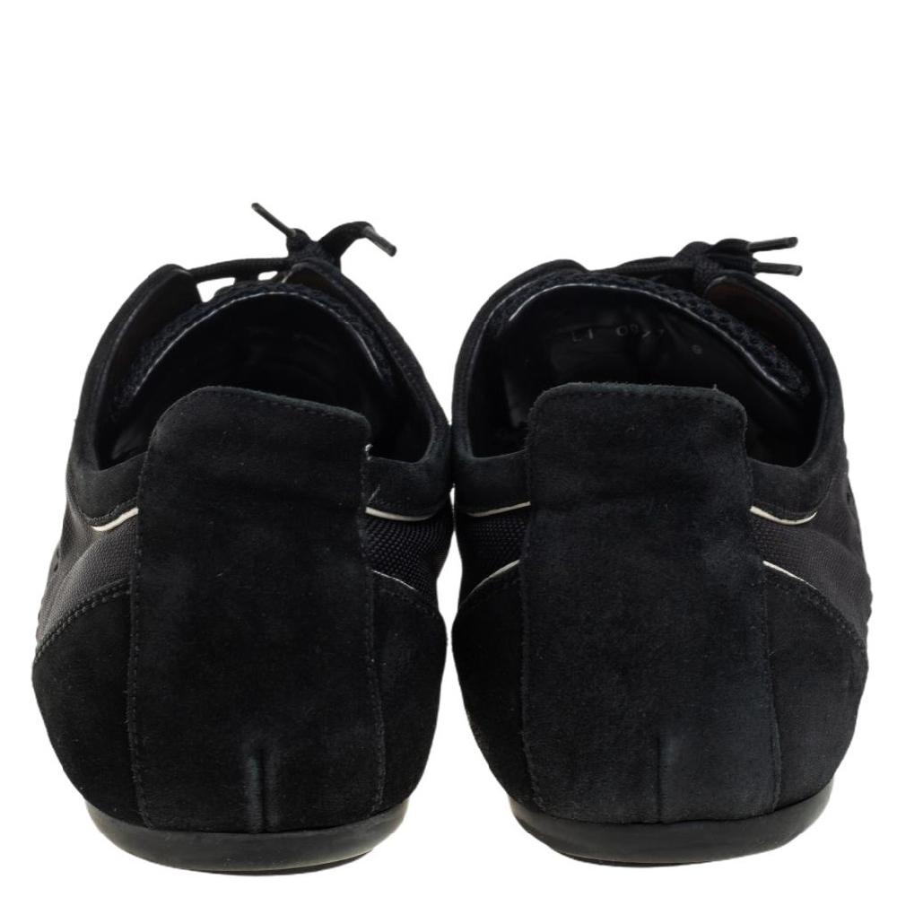 Louis Vuitton Black/White Canvas And Suede Cosmos Low Top Sneakers Size 42 In Good Condition In Dubai, Al Qouz 2