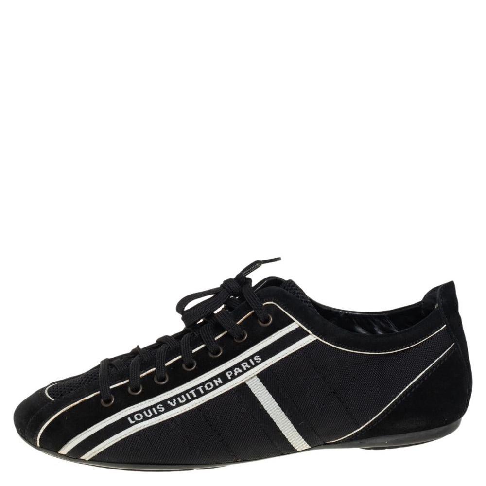 Louis Vuitton Black/White Canvas And Suede Cosmos Low Top Sneakers Size 42 1