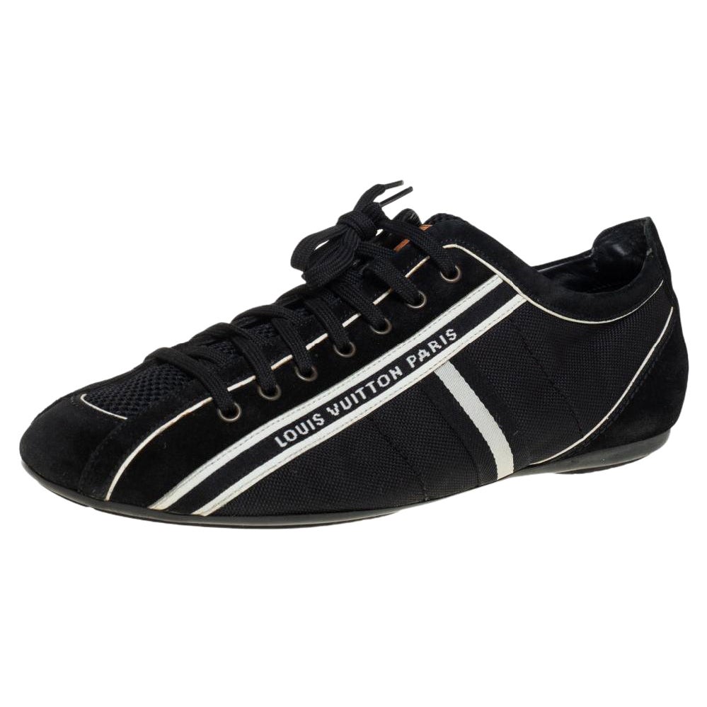 Louis Vuitton Black/White Canvas And Suede Cosmos Low Top Sneakers Size 42