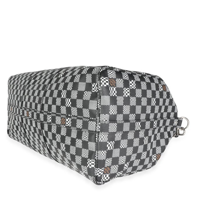 Louis Vuitton Black & White Distorted Damier Keepall Bandoulière 50 For Sale 2