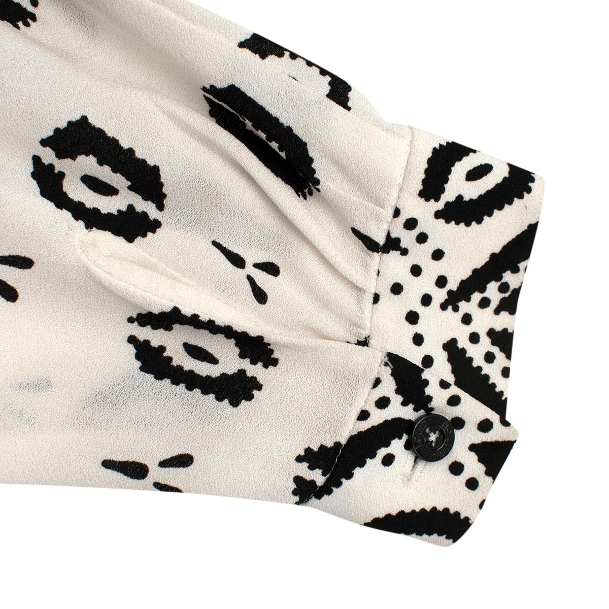 Louis Vuitton Black & White Geometric Pattern Midi Dress FR38, Small For Sale 2