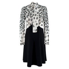 Louis Vuitton Black & White Geometric Pattern Midi Dress FR38, Small