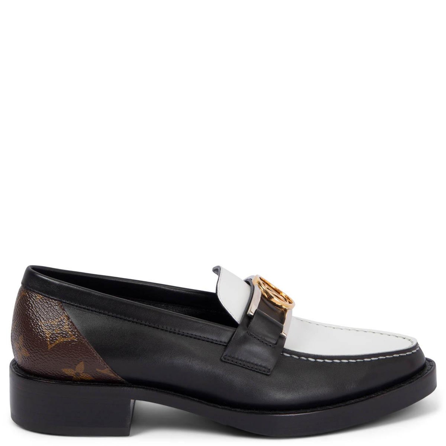 Louis Vuitton Black Patent Leather Logo Slip On Loafers Size 41 For Sale at  1stDibs